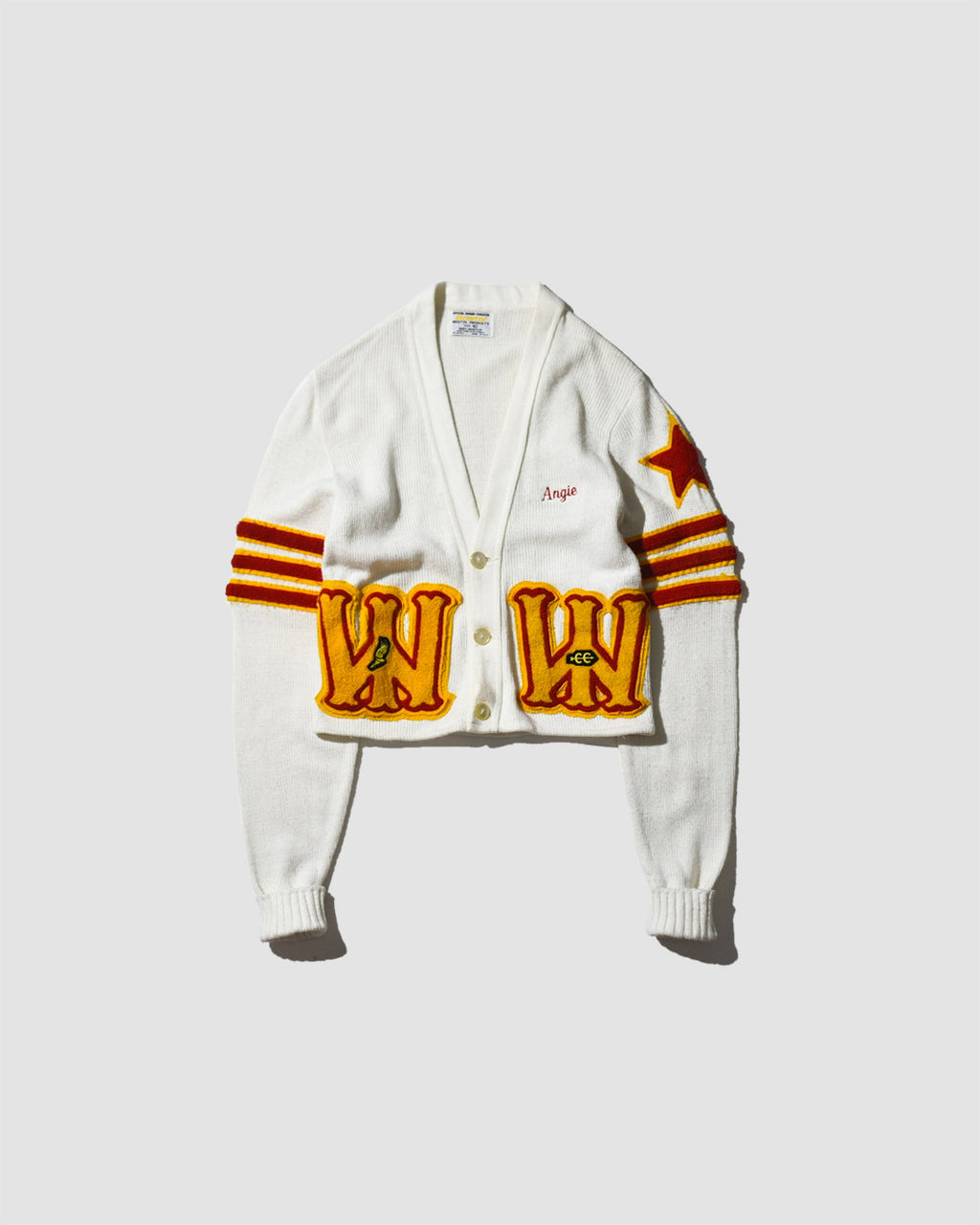 1980s AMERICAN LETTERMAN CROPPED CARDIGAN - S/M