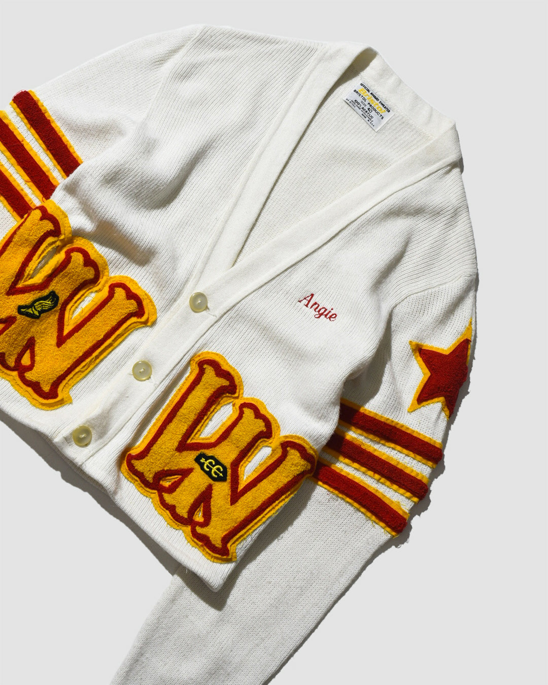 1980s AMERICAN LETTERMAN CROPPED CARDIGAN - S/M