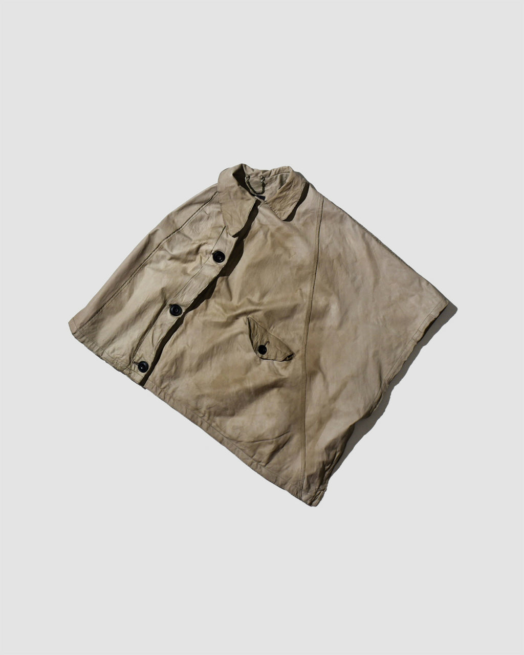 LIGHT BROWN GENUINE LEATHER PONCHO - S/M
