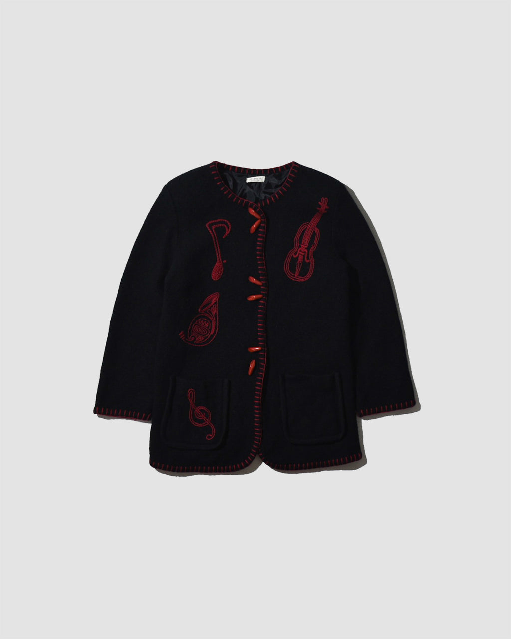 PLANER EMBROIDERED INSTRUMENTS WOOL CARDIGAN - M/L